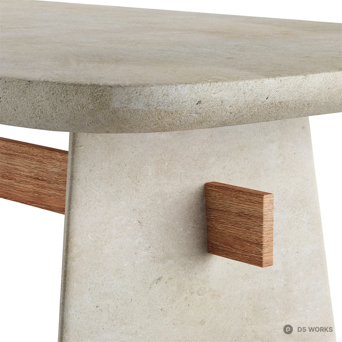 Concrete And Wood Dining Table 3d model thumbnail 2