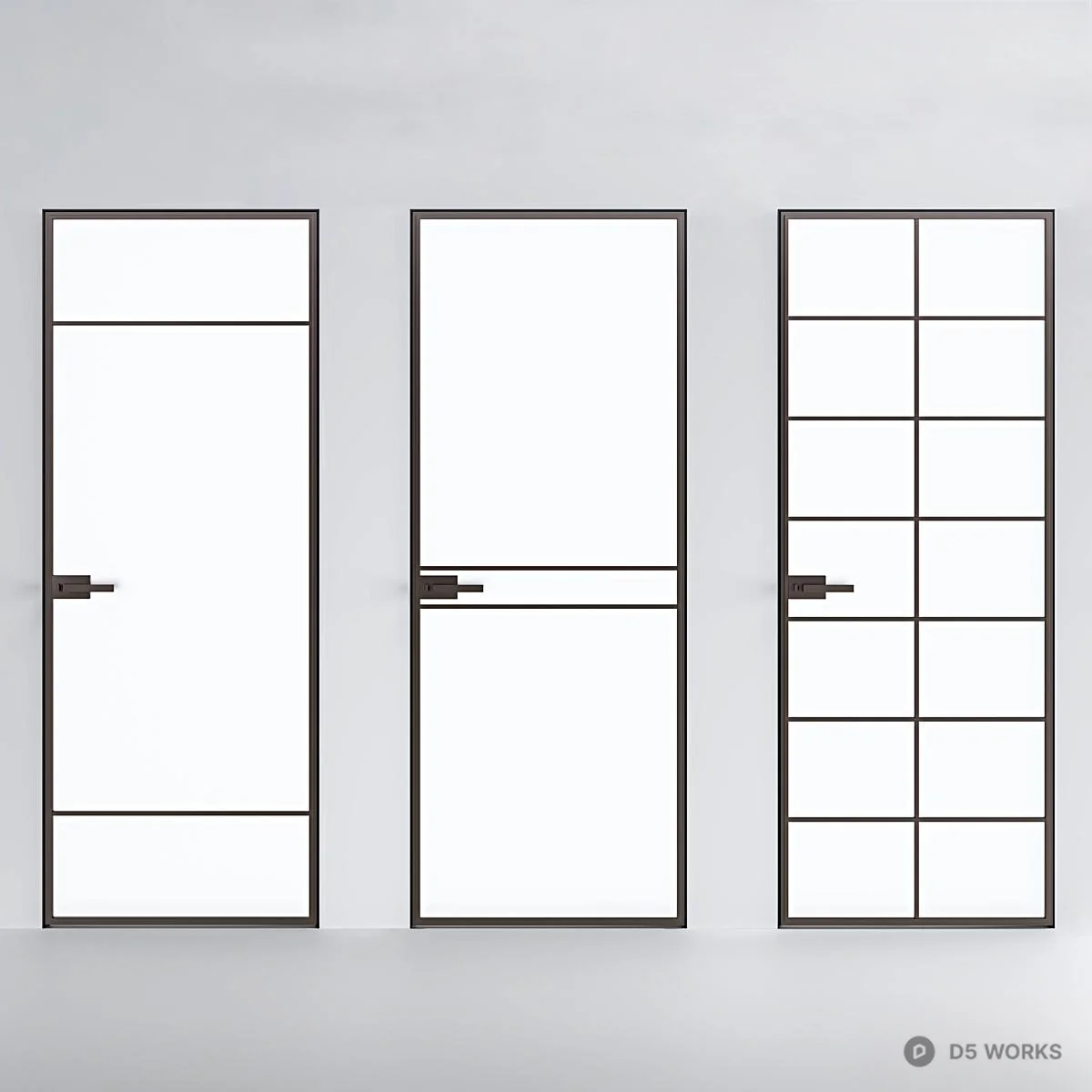 Minimalist Single Door 3d model - Image 1