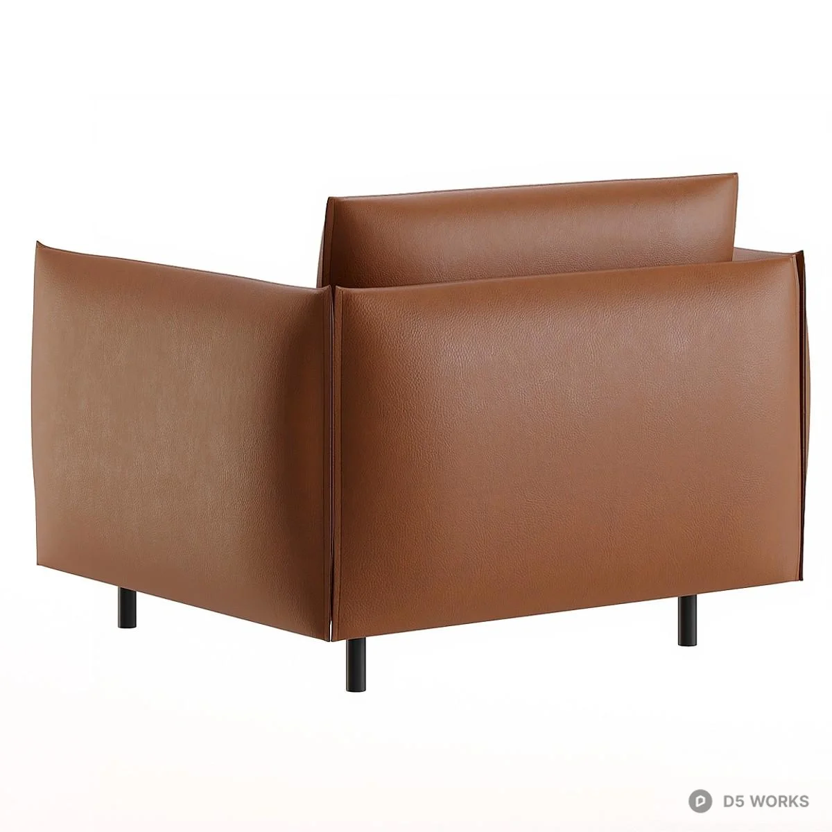 Minimalist Leather Armchair 3d model thumbnail 3