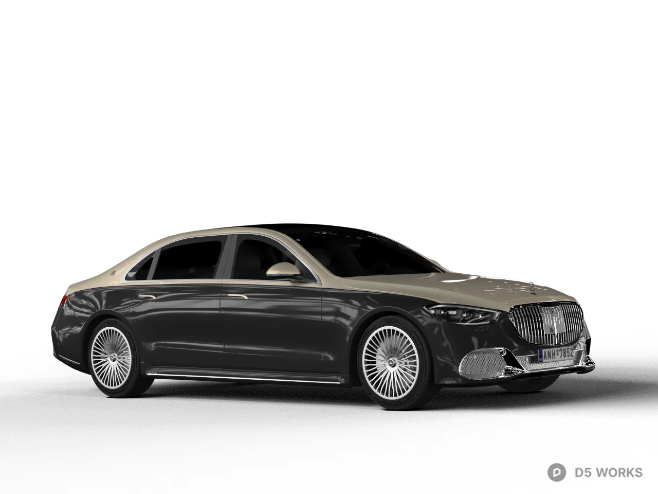 Luxury Sedan With Chrome Wheels 3d model - Image 1