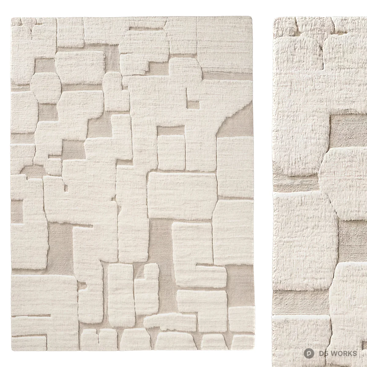 Textured Abstract Pattern Rug 3d model - Image 1