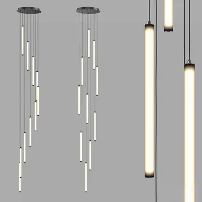 Modern Linear Pendant Light 3d model