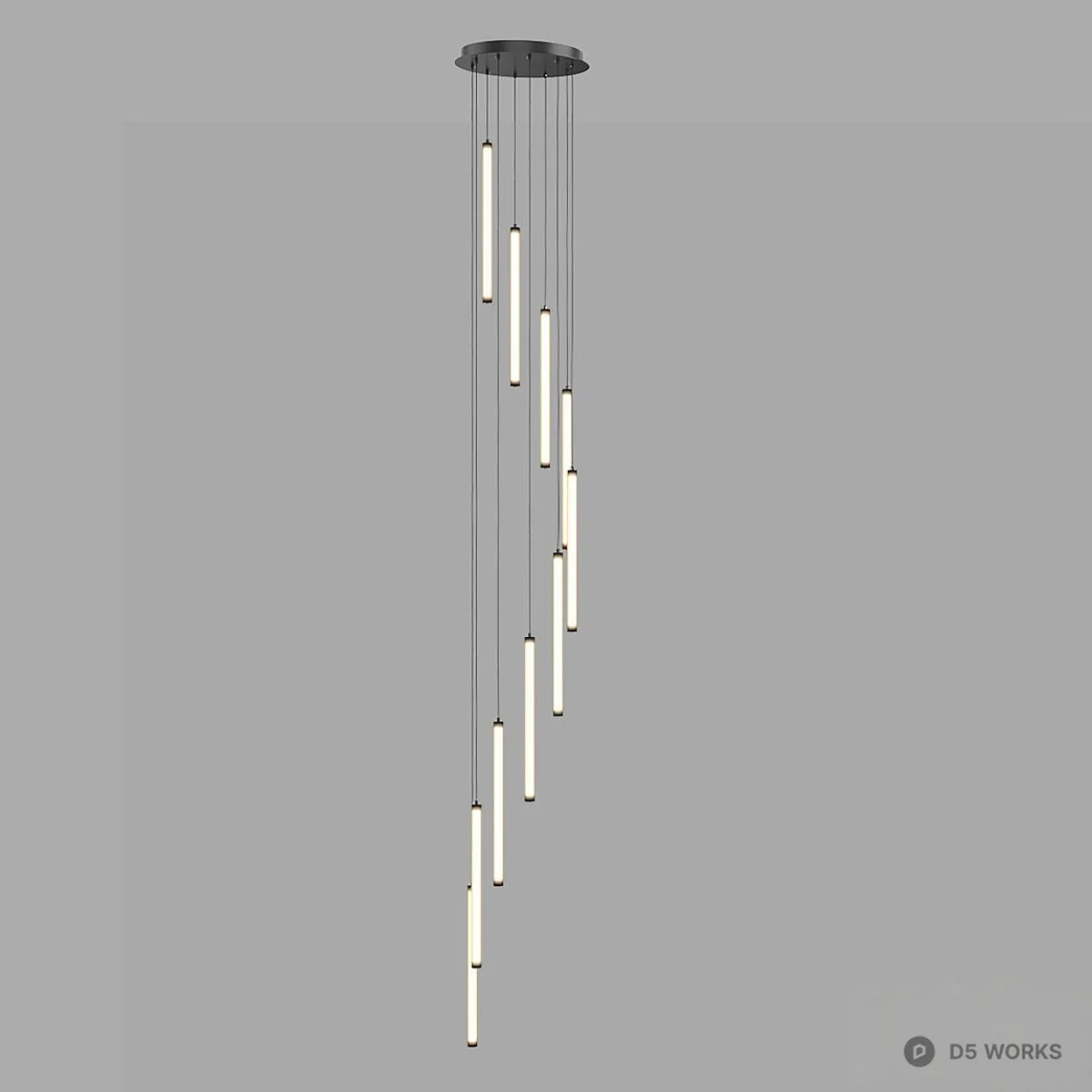 Modern Linear Pendant Light 3d model thumbnail 2