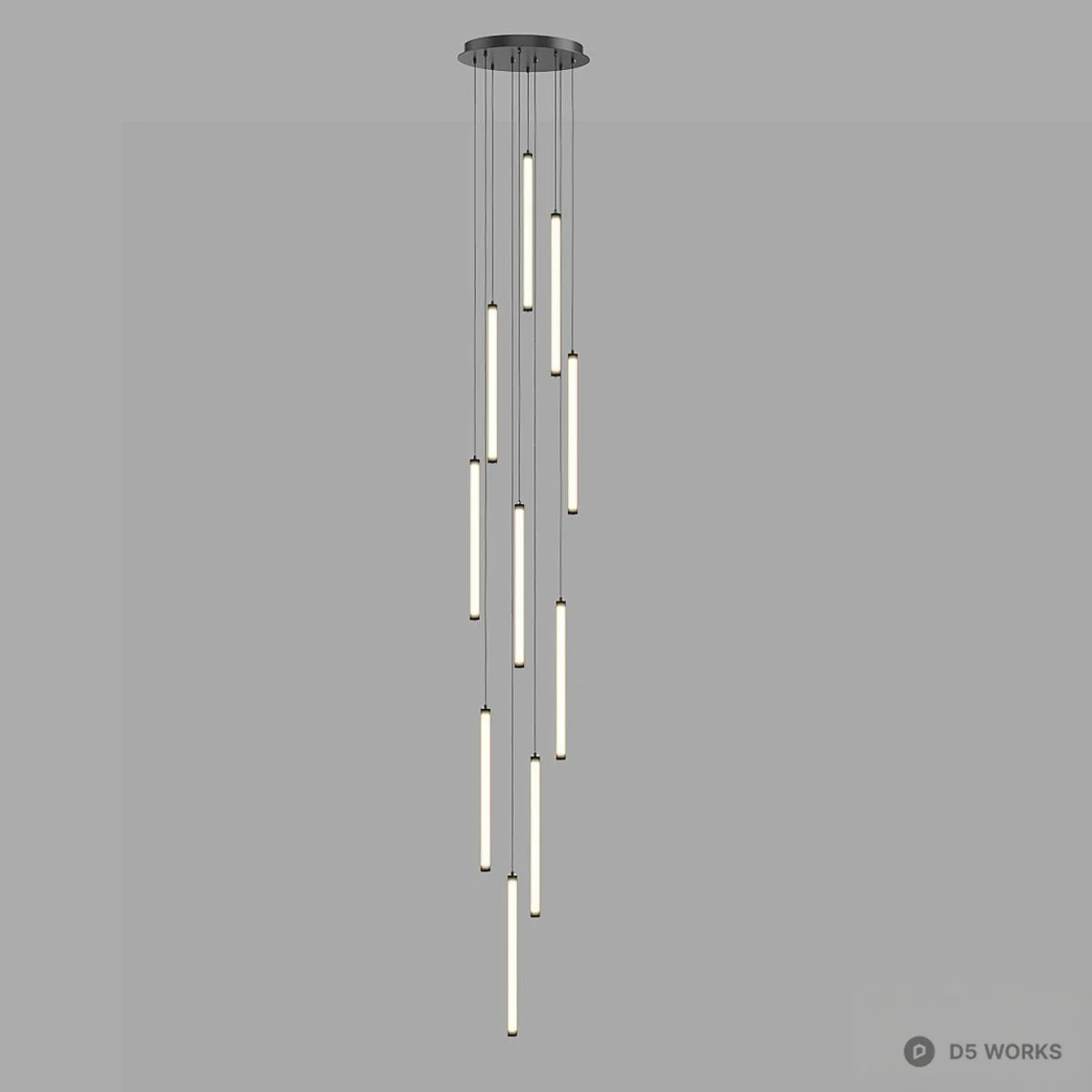 Modern Linear Pendant Light 3d model thumbnail 3