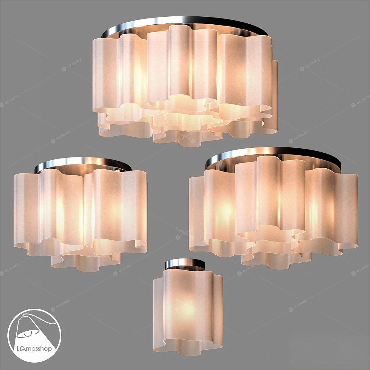 Flush Mount Lights 3D Models 3