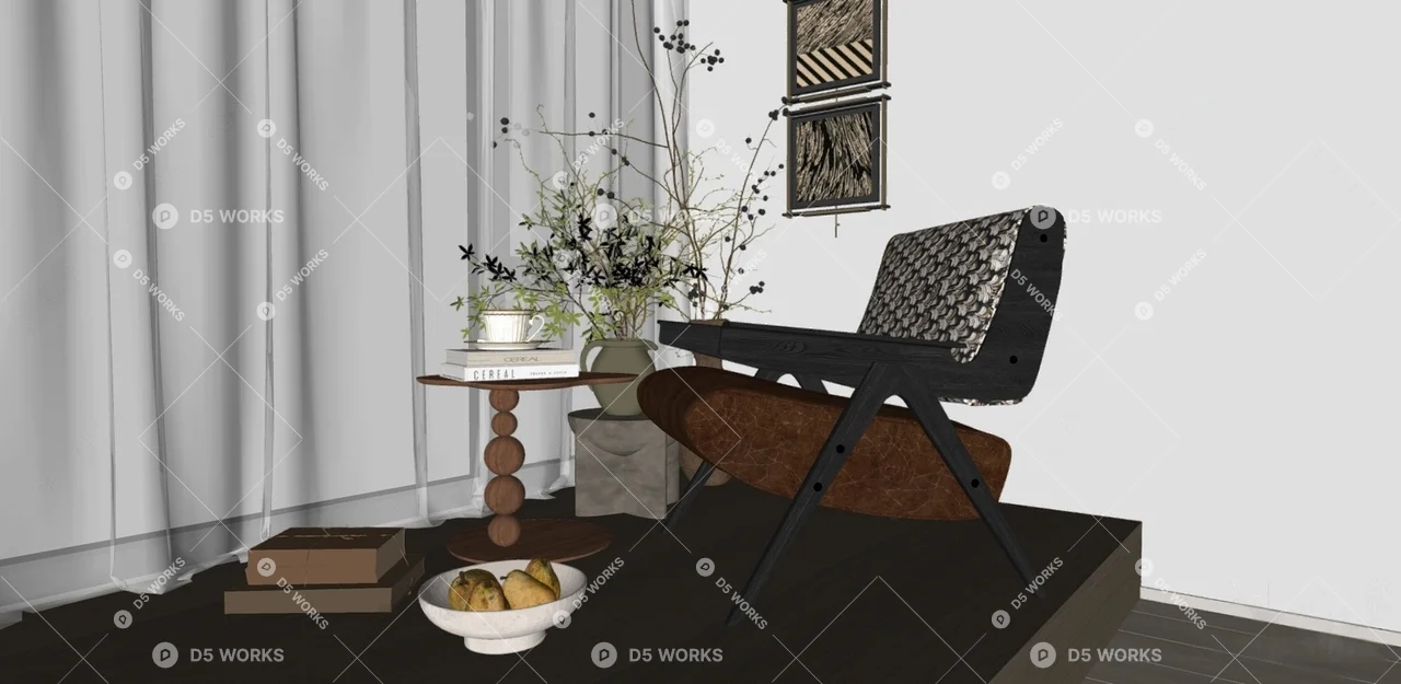 Mid-Century Modern Armchair 3d model thumbnail 2