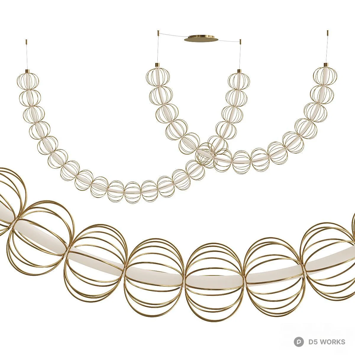 Minimalist Spherical Pendant Light 3d model thumbnail 2