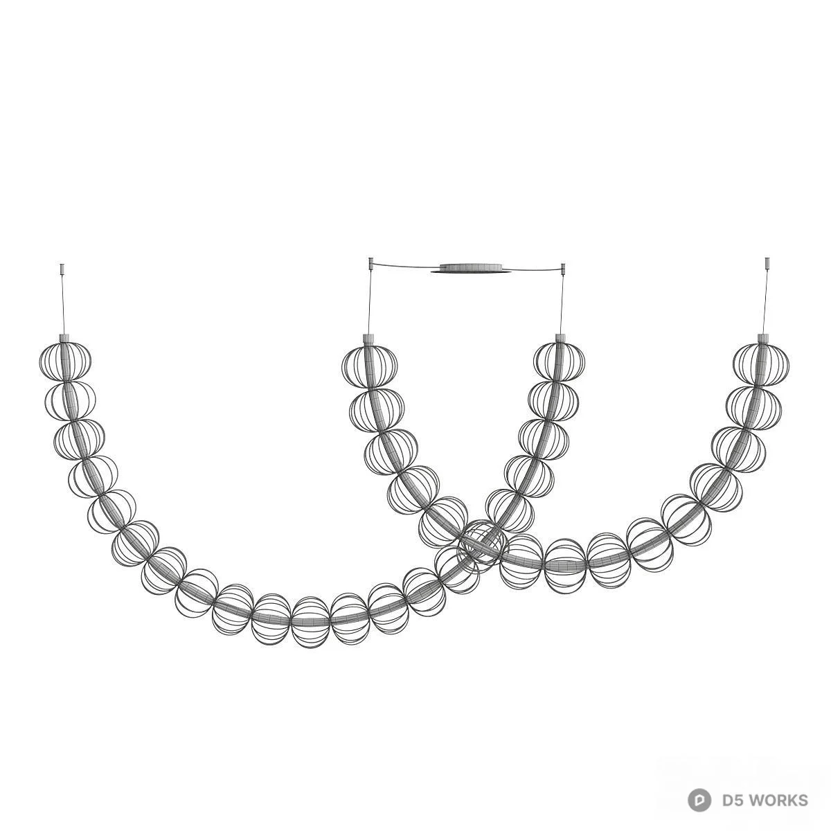 Minimalist Spherical Pendant Light 3d model thumbnail 4