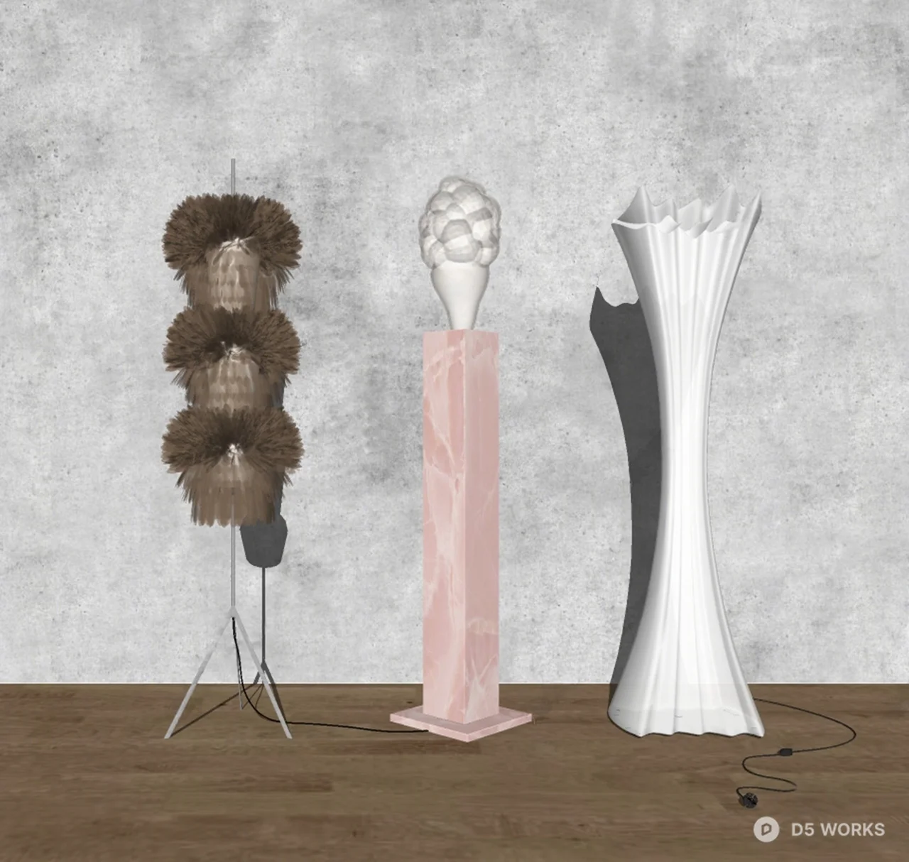 Artistic Sculptural Floor Lamp 3d model thumbnail 2