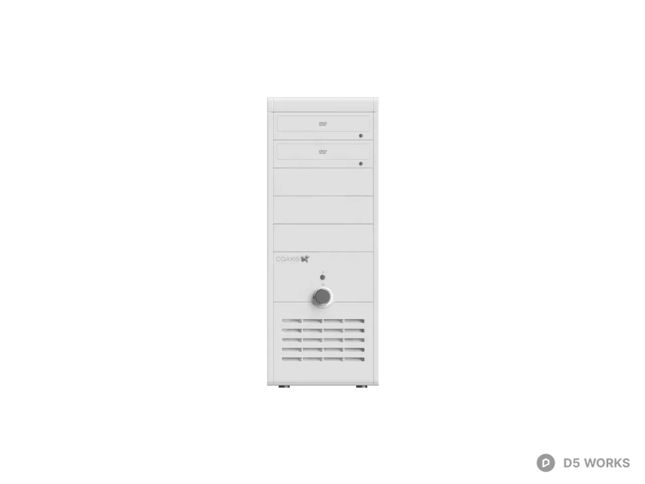 Minimalist Desktop Computer Tower 3d model thumbnail 2