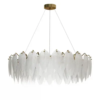 Leaf Motif Glass Pendant Light 3d model