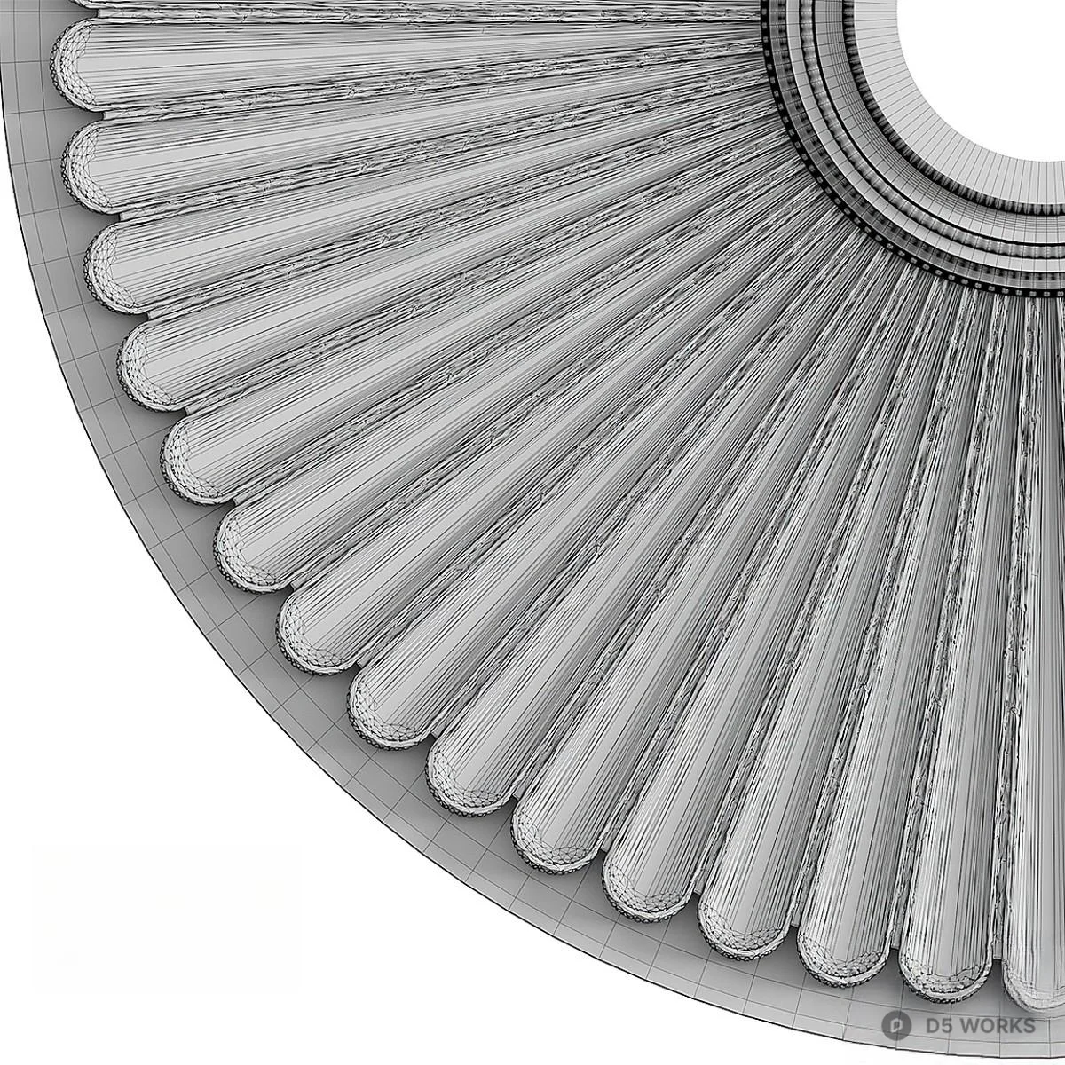 Classic Radial Ceiling Medallion 3d model thumbnail 2