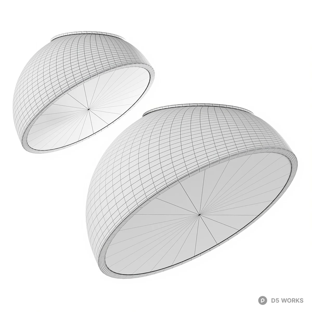 Matte Black Modern Ceiling Light 3d model thumbnail 7