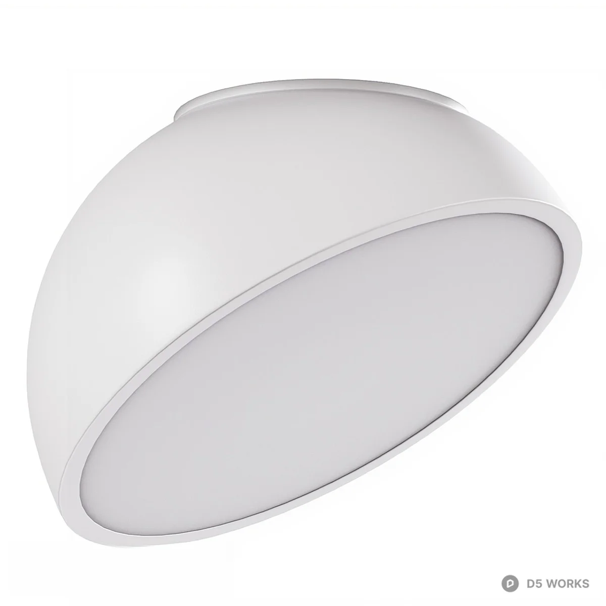 Matte Black Modern Ceiling Light 3d model thumbnail 4