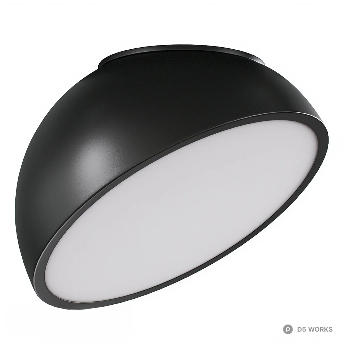 Matte Black Modern Ceiling Light 3d model thumbnail 2