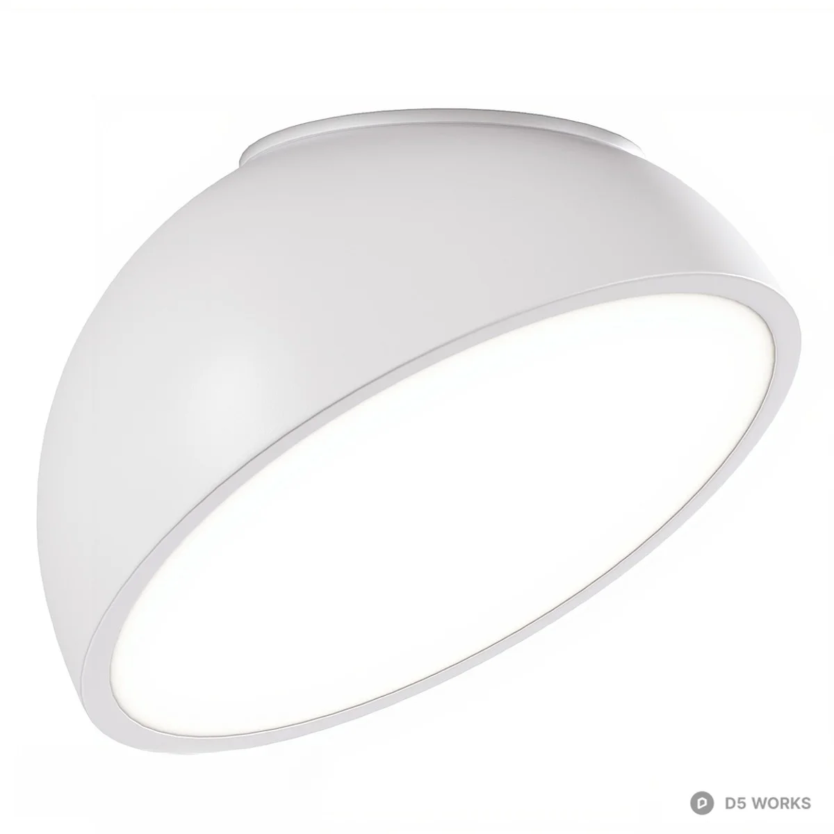 Matte Black Modern Ceiling Light 3d model thumbnail 3