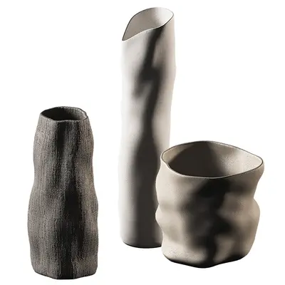Organic Form Ceramic Vase Set 3d model