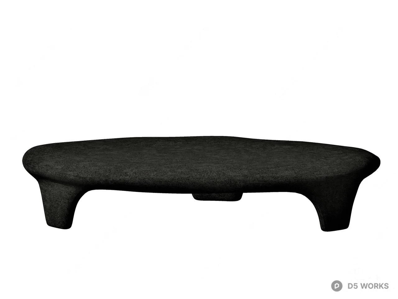 Organic Shape Stone Tea Table 3d model thumbnail 2