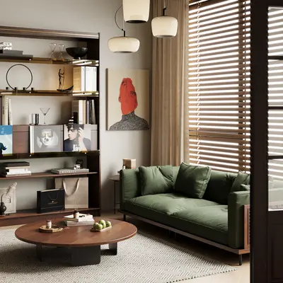 Mid-Century Modern Home Living Room 3d model