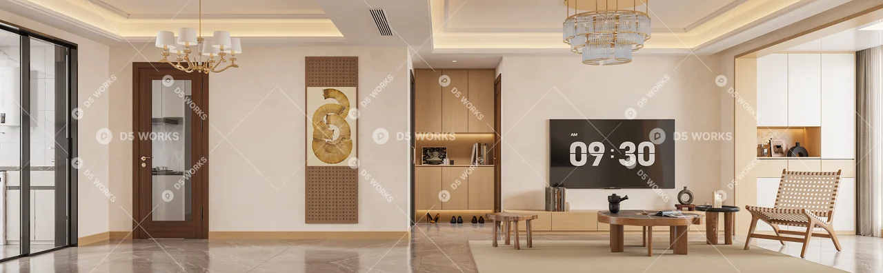 Living & Dining Room 3d model thumbnail 2