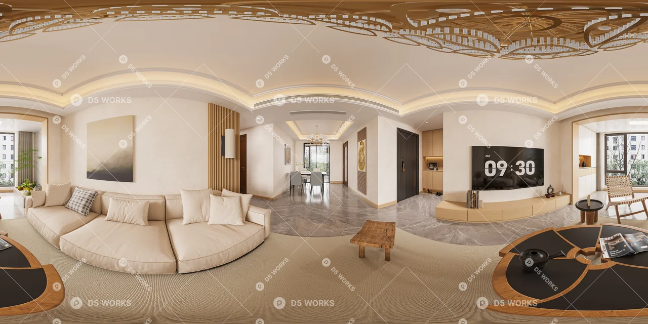 Living & Dining Room 3d model thumbnail 3