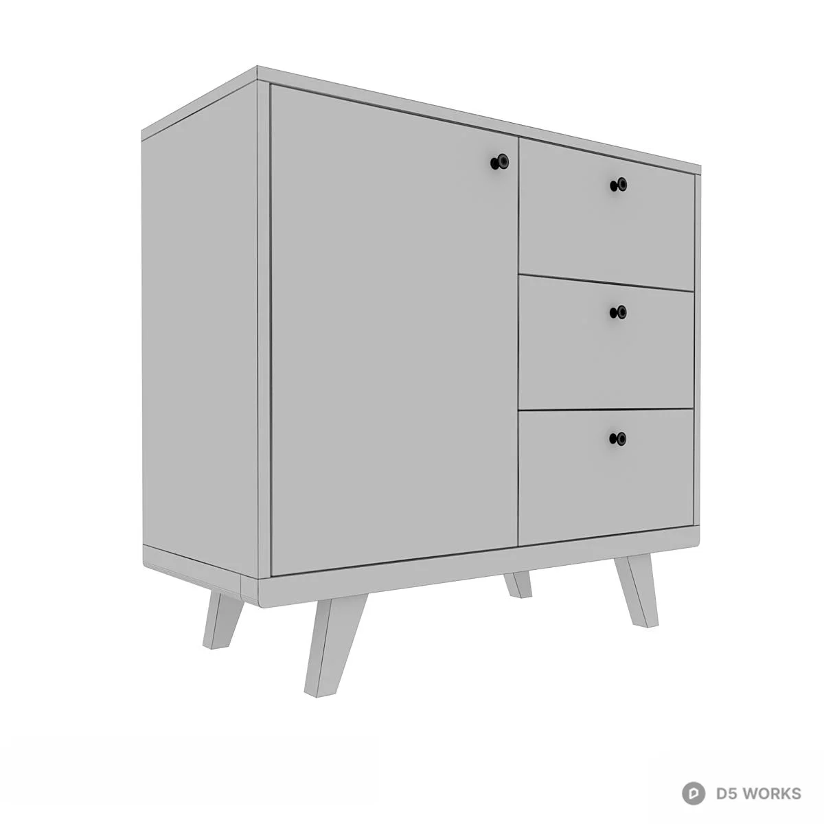 Artistic Painted Decorative Cabinet 3d model thumbnail 2
