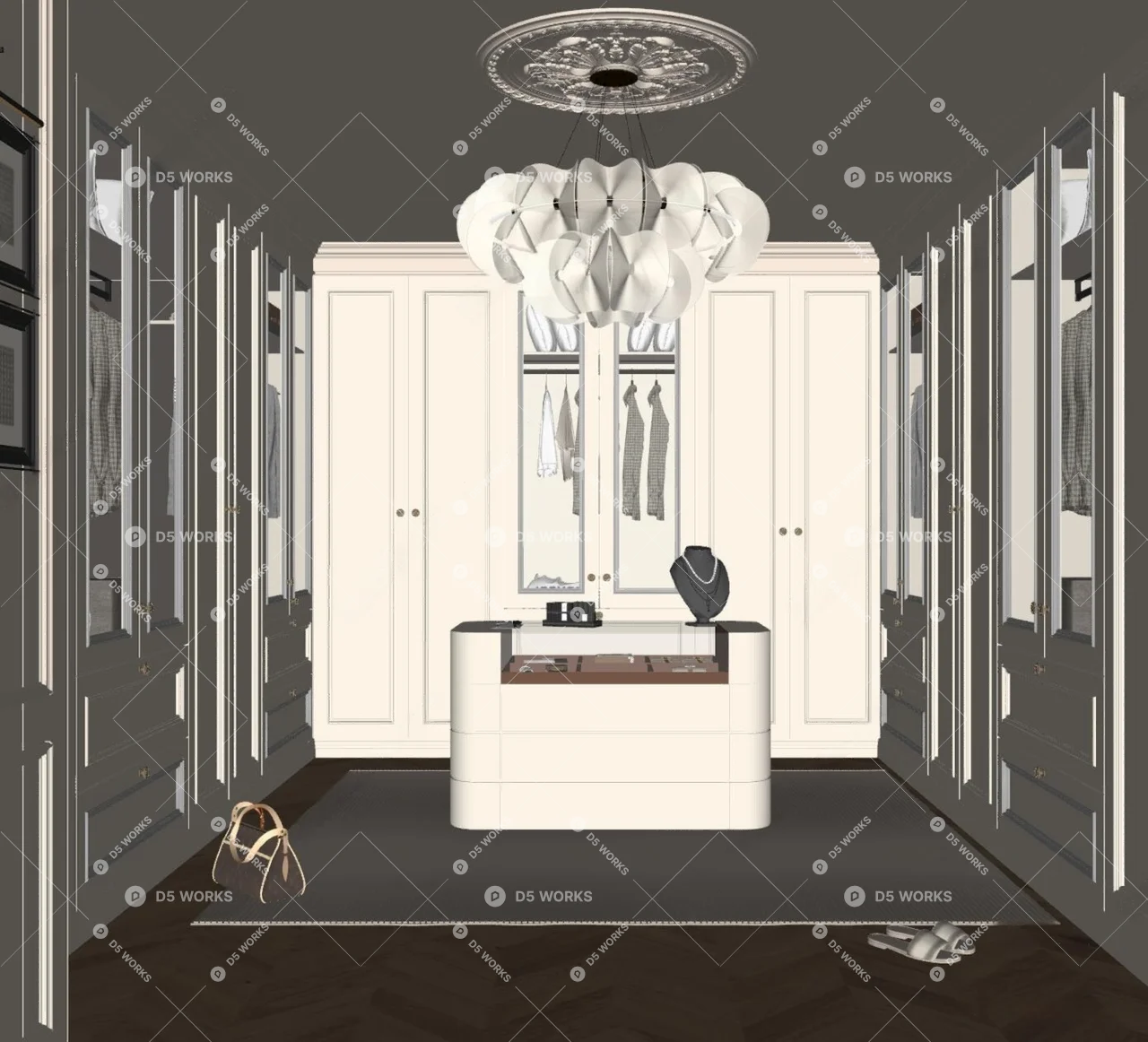 French Walk-in Closet 3d model thumbnail 2