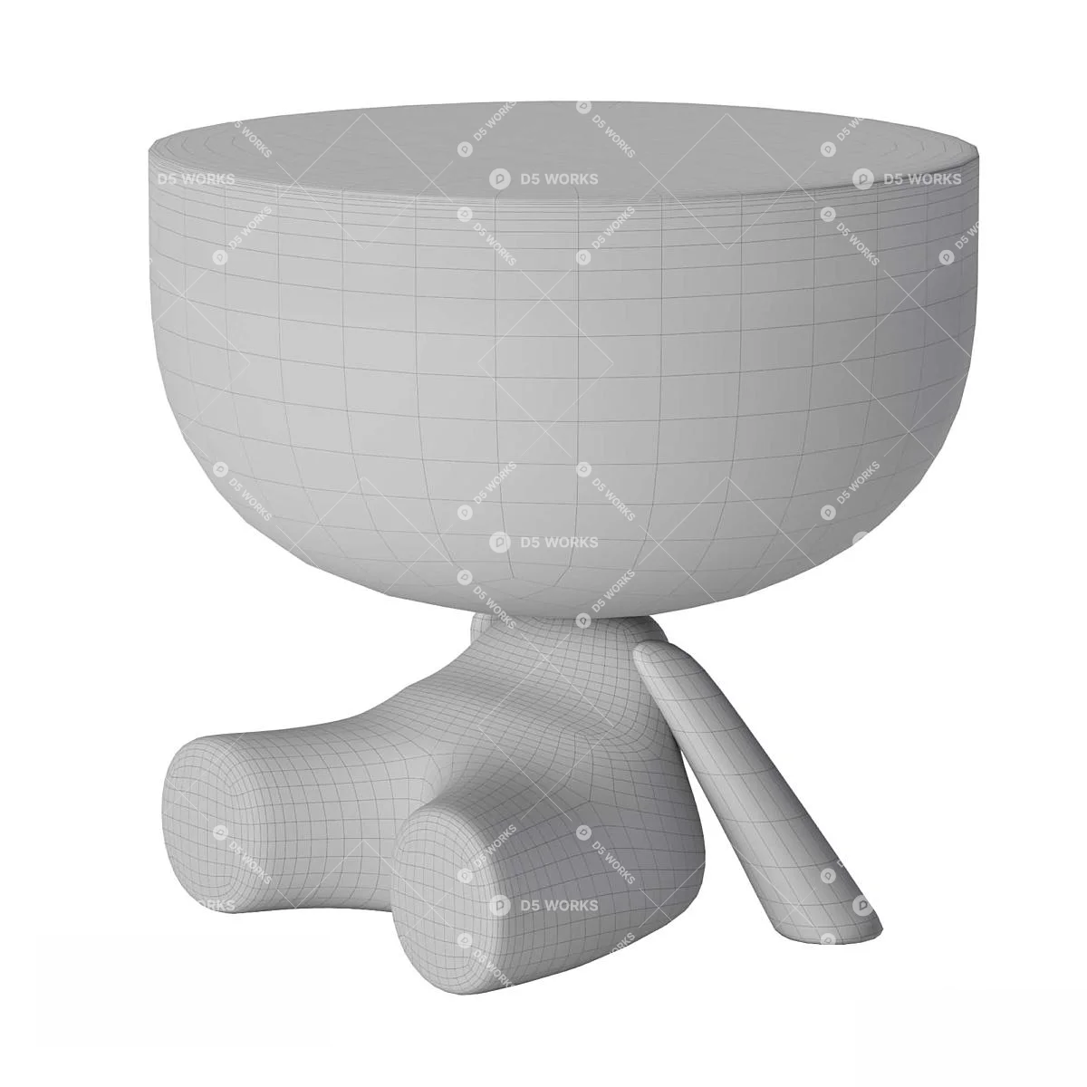 Organic Modern End Table 3d model thumbnail 4