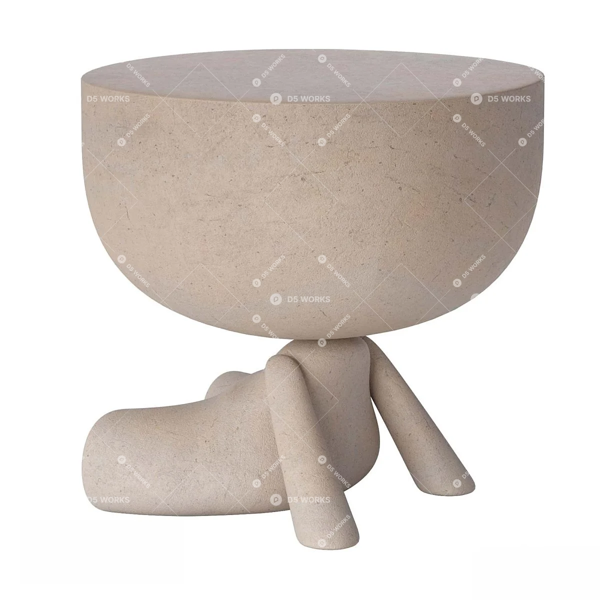 Organic Modern End Table 3d model thumbnail 2