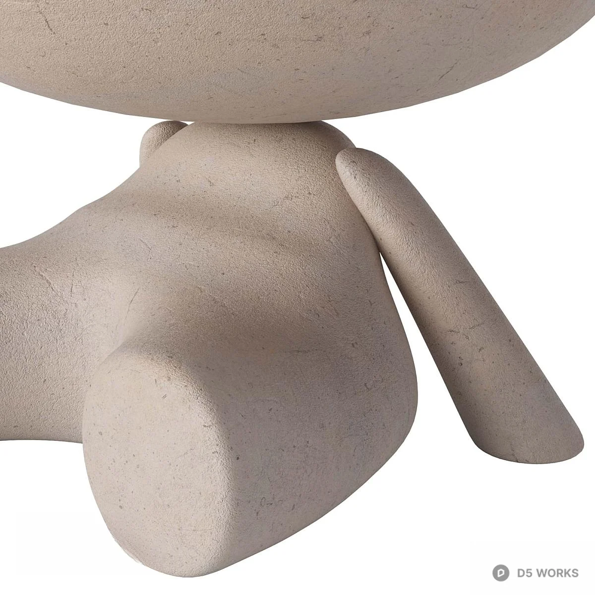 Sculptural Concrete Side Table 3d model thumbnail 3