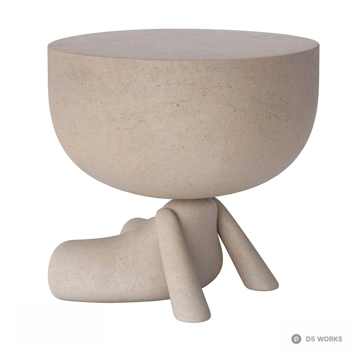 Sculptural Concrete Side Table 3d model thumbnail 2