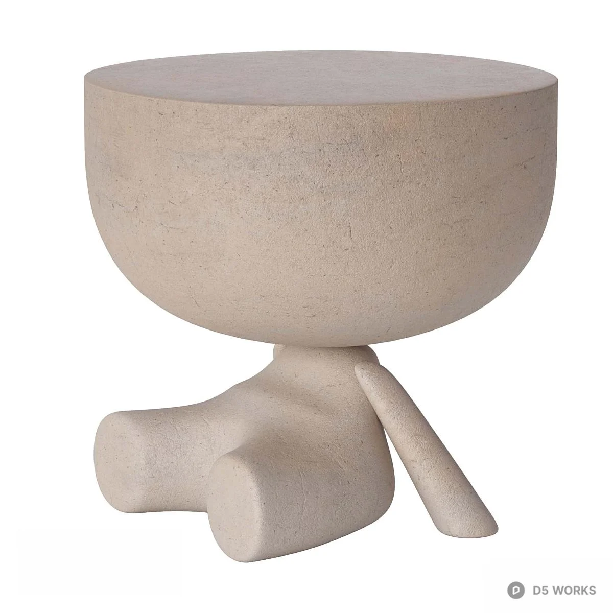 Sculptural Concrete Side Table 3d model - Image 1