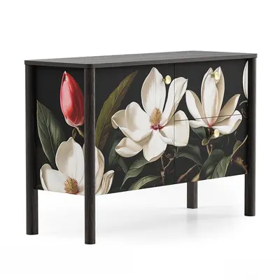 Floral Pattern Hand Painted Decorative Cabinet 3d model
