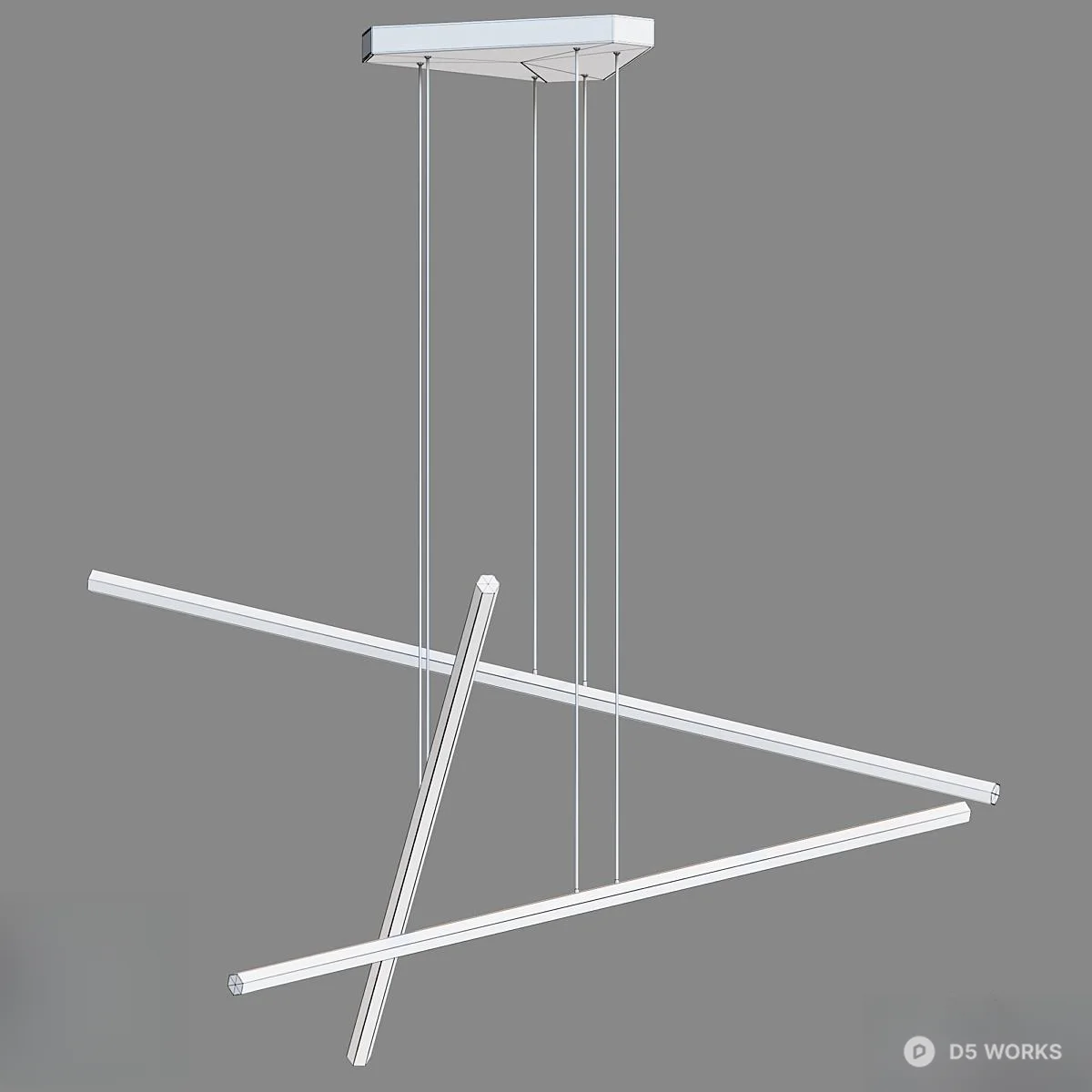 Linear Crossed Pendant Light 3d model thumbnail 2