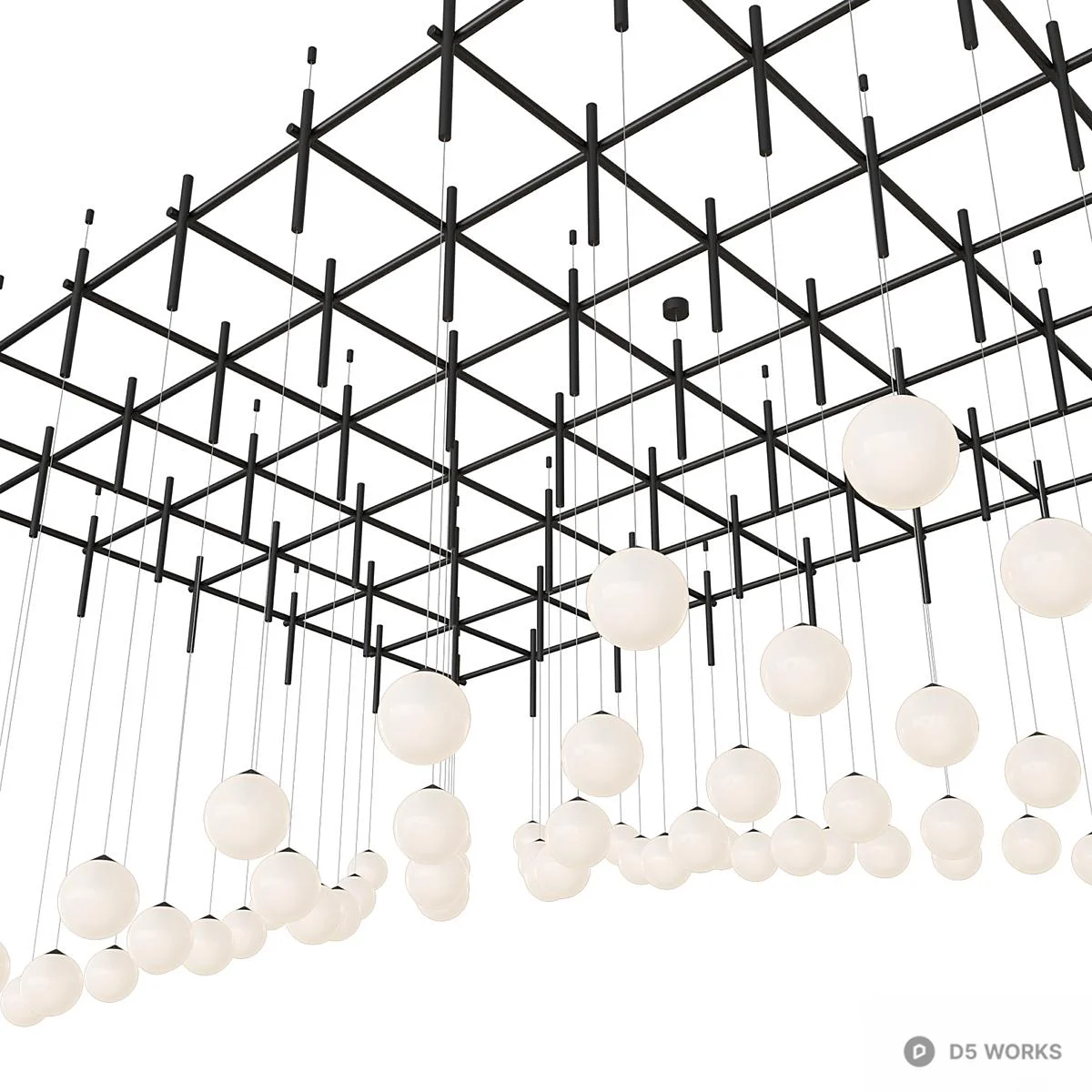 Modular Grid Suspension Lighting System 3d model thumbnail 2