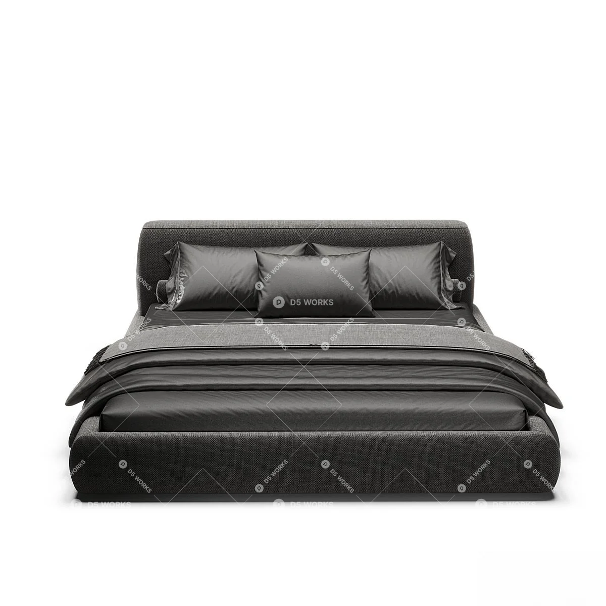 Modern Double Bed 3d model thumbnail 5