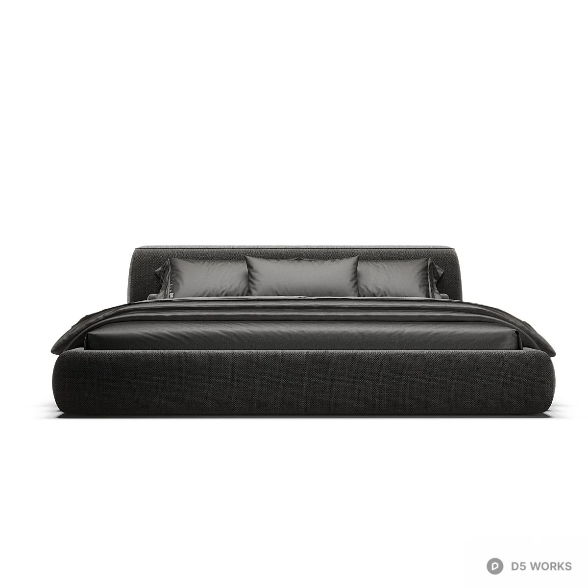 Minimalist Upholstered Double Bed 3d model thumbnail 4