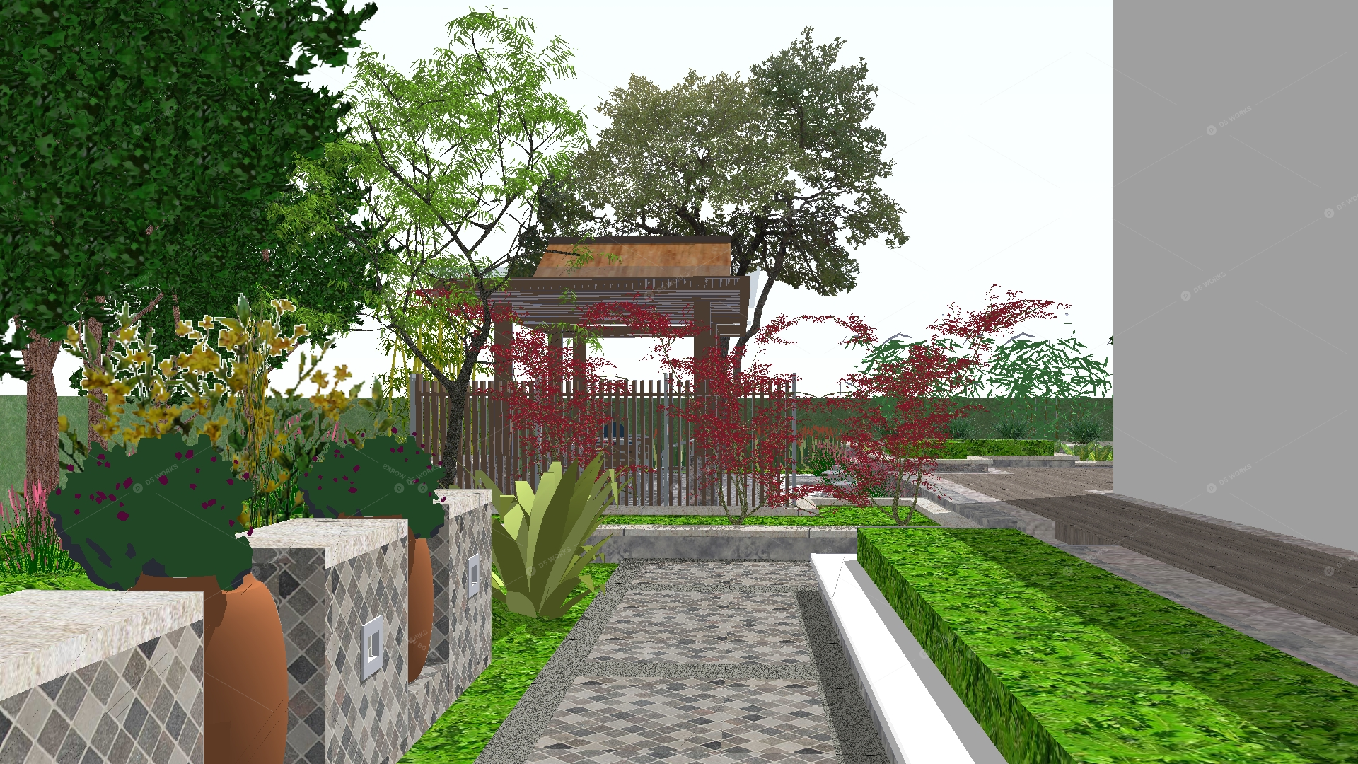 Courtyard Landscape 3D Models 4
