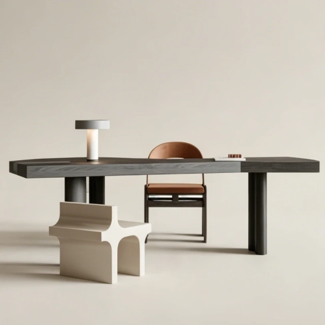 Mid-Century Modern Sculptural Home Office Furniture Set 3d model