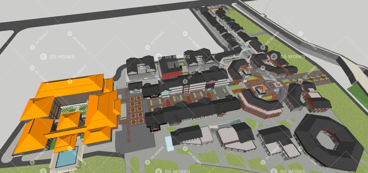 Commercial Landscape 3d model thumbnail 4