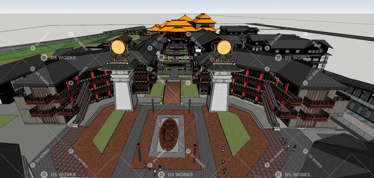 Commercial Landscape 3d model thumbnail 3