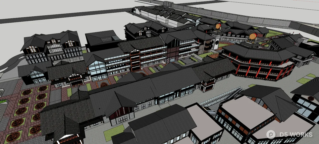 Commercial Street Landscape 3d model thumbnail 2