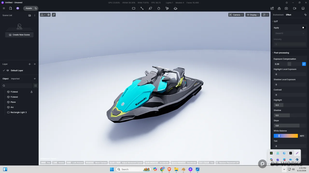 Modern Sport Jet Ski Personal Watercraft 3d model thumbnail 4