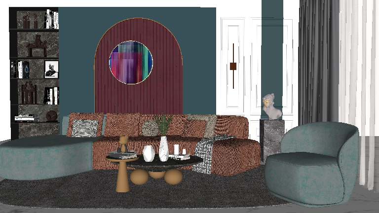 Modern Sofa & Side Table Set