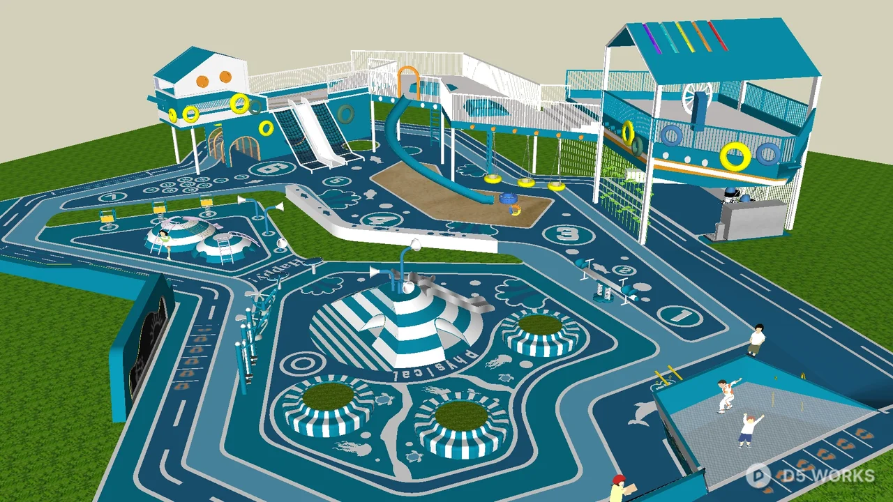 Urban Park Playground Layout 3d model - Image 1