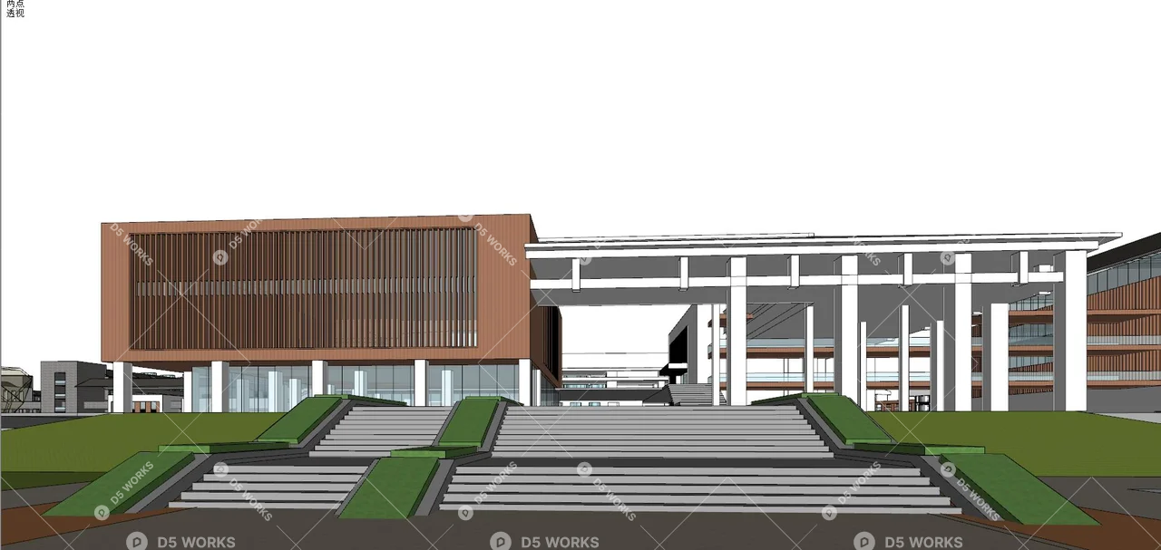 School Building 3d model thumbnail 4