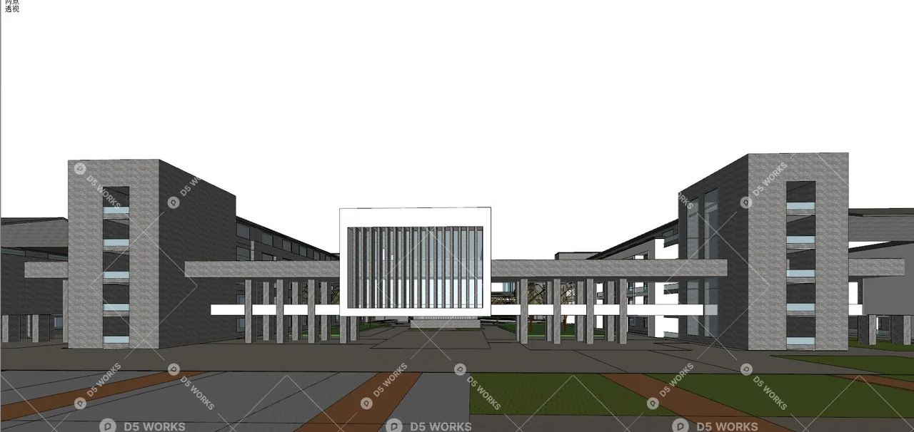 School Building 3d model thumbnail 7