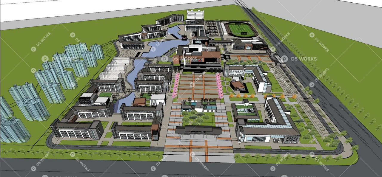 School Building 3d model thumbnail 8