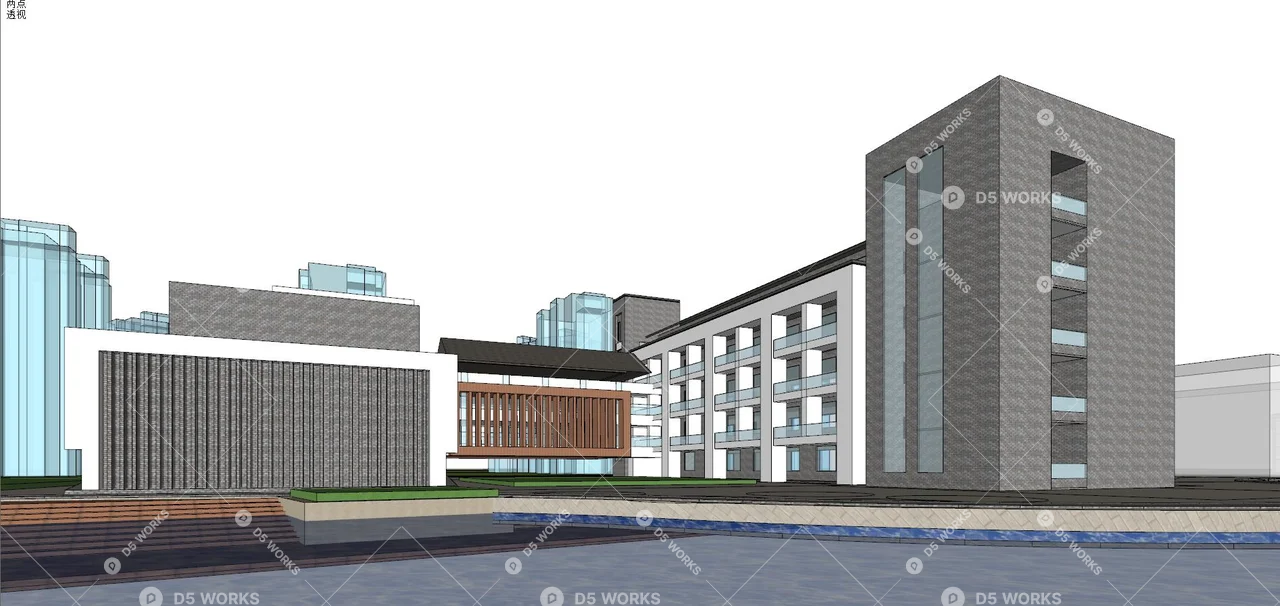 School Building 3d model thumbnail 5