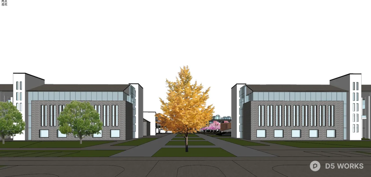 Modern School Building Exterior 3d model thumbnail 6
